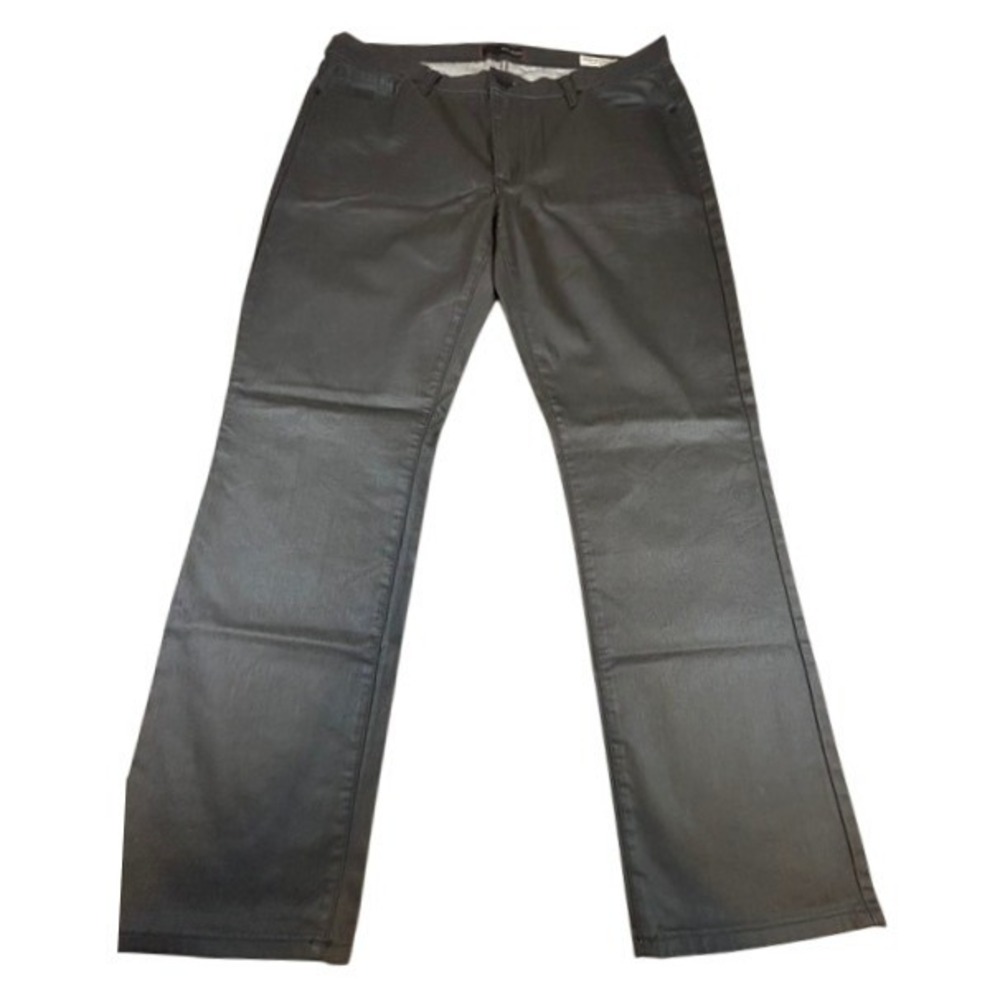 Guess Coated Finish Metallic Gray Regular Straight Crescent Fit Jeans 38x32